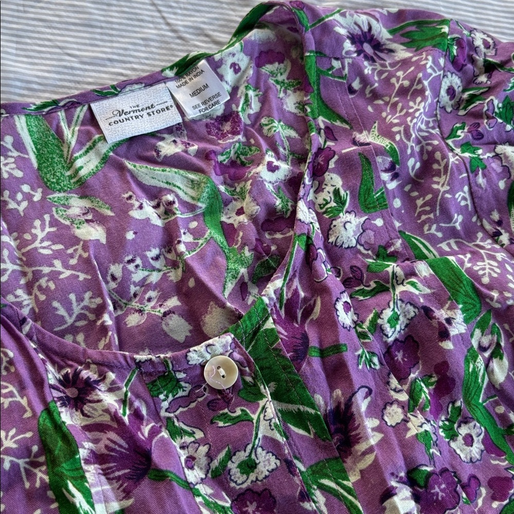 Pretty Spring Floral Vintage Style Button Front Tie Back Dress - Picture 3 of 4